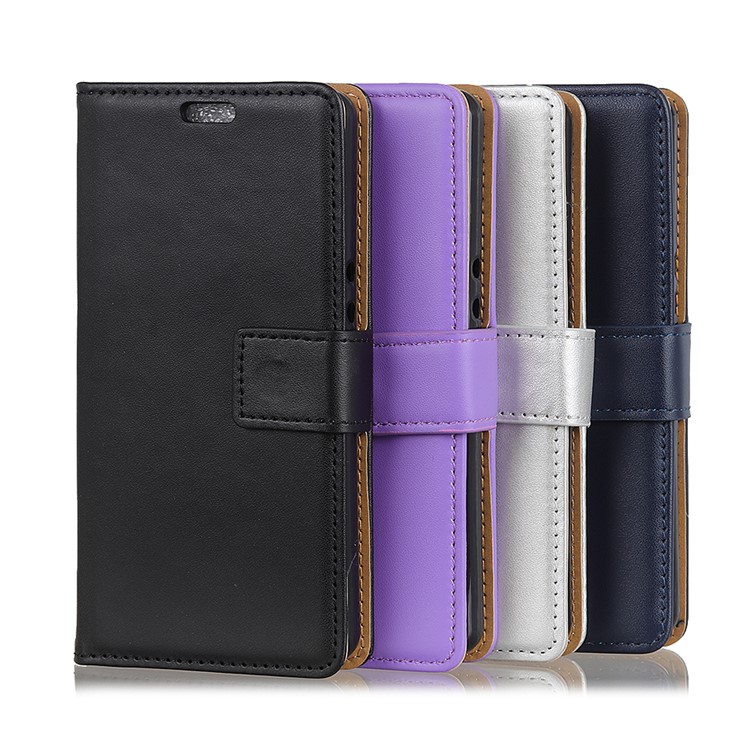 Wallet Stand Flip Magnetic PU Leather Phone Cover for Motorola Moto G7 Power - Black-5