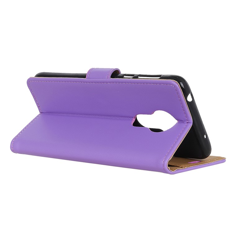 Wallet Stand Flip Magnetic PU Leather Phone Cover for Motorola Moto G7 Power - Purple-4