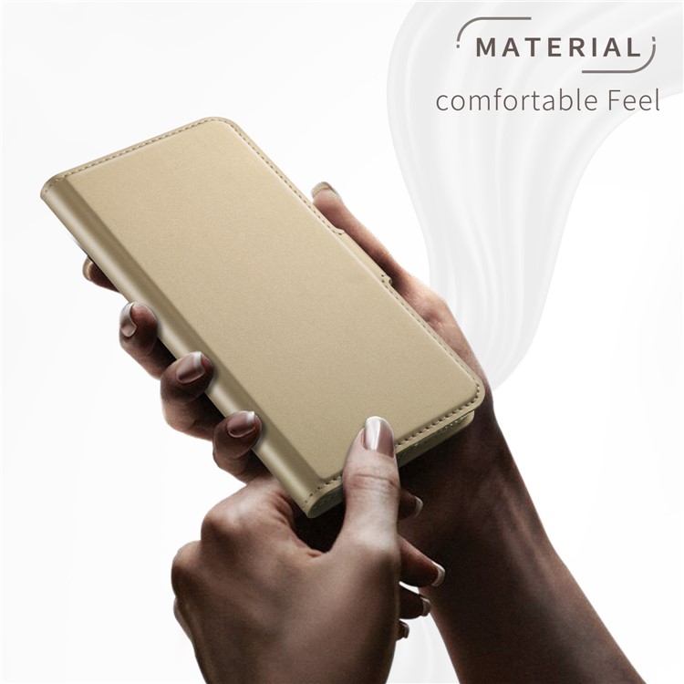 Business Style Card Holder Leather Stand Cover for Motorola Moto G7/G7 Plus - Gold-2