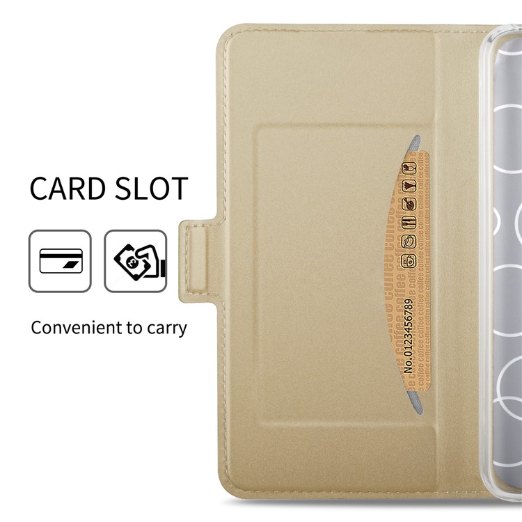 Business Style Card Holder Leather Stand Cover for Motorola Moto G7/G7 Plus - Gold-6