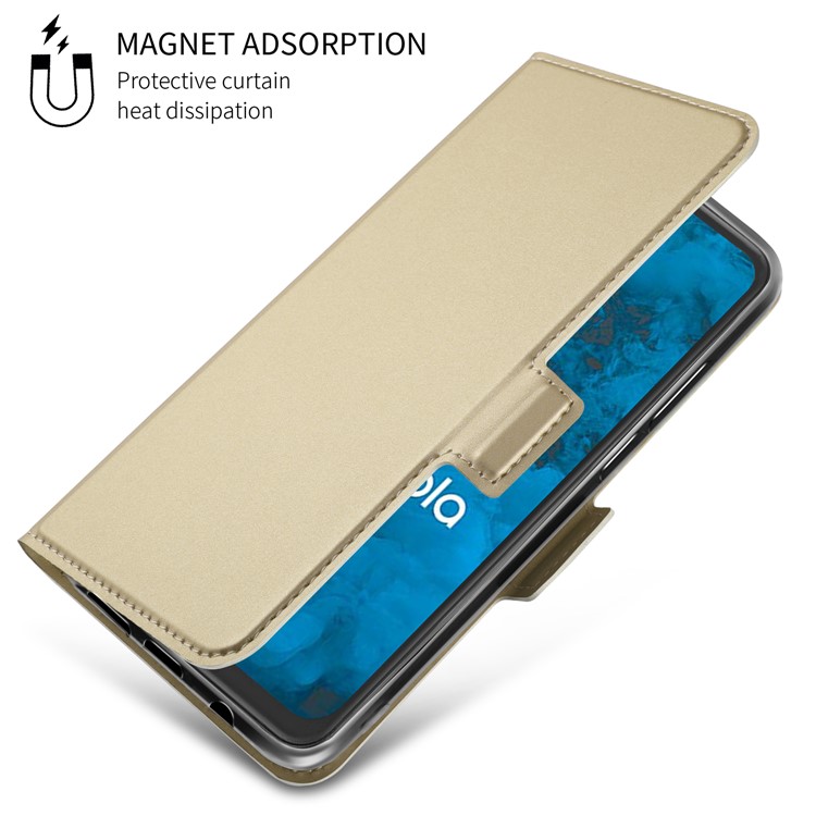Business Style Card Holder Leather Stand Cover for Motorola Moto G7/G7 Plus - Gold-7