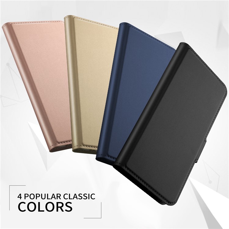Business Style Card Holder Leather Stand Cover for Motorola Moto G7/G7 Plus - Gold-8