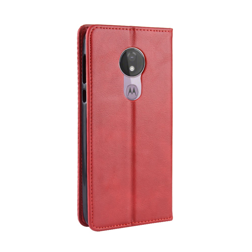 Auto-absorbed Vintage Leather Case Wallet Mobile Shell for Motorola Moto G7 Power (EU Version) - Red-8