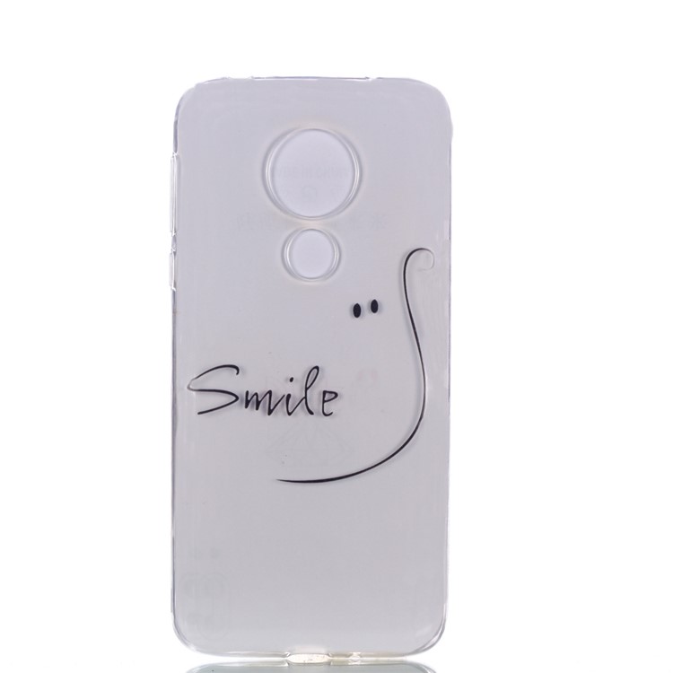 Pattern Printing Soft TPU Mobile Phone Shell for Motorola Moto G7 Power (US Version) - Smile-3