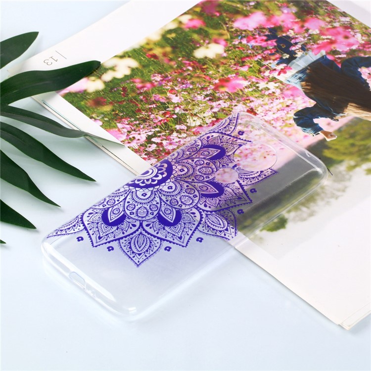 Pattern Printing Soft TPU Mobile Phone Shell for Motorola Moto G7 Power (US Version) - Half Mandala-4