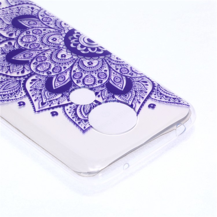 Pattern Printing Soft TPU Mobile Phone Shell for Motorola Moto G7 Power (US Version) - Half Mandala-6
