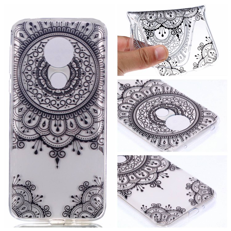 Pattern Printing Soft TPU Mobile Phone Shell for Motorola Moto G7 Power (US Version) - Lace Flower-1