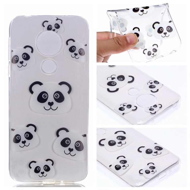 Pattern Printing Soft TPU Mobile Phone Shell for Motorola Moto G7 Power (US Version) - Panda-1