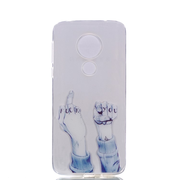 Pattern Printing Soft TPU Mobile Phone Shell for Motorola Moto G7 Power (US Version) - Fuck You Gesture-3