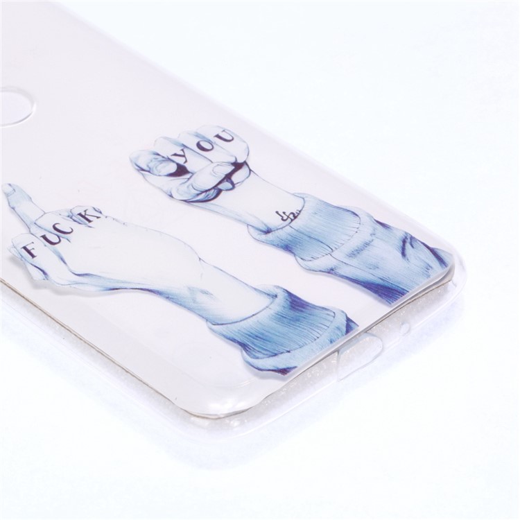 Pattern Printing Soft TPU Mobile Phone Shell for Motorola Moto G7 Power (US Version) - Fuck You Gesture-5