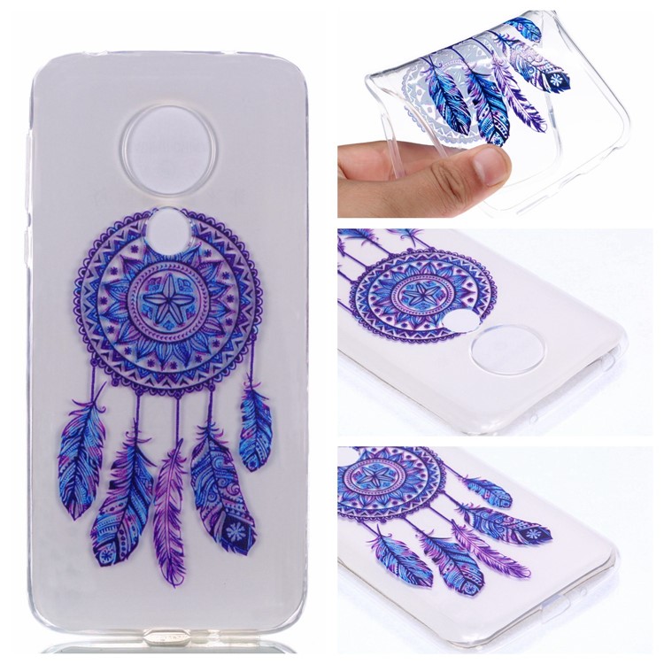 Pattern Printing Soft TPU Mobile Phone Shell for Motorola Moto G7 Power (US Version) - Dream Catcher-1