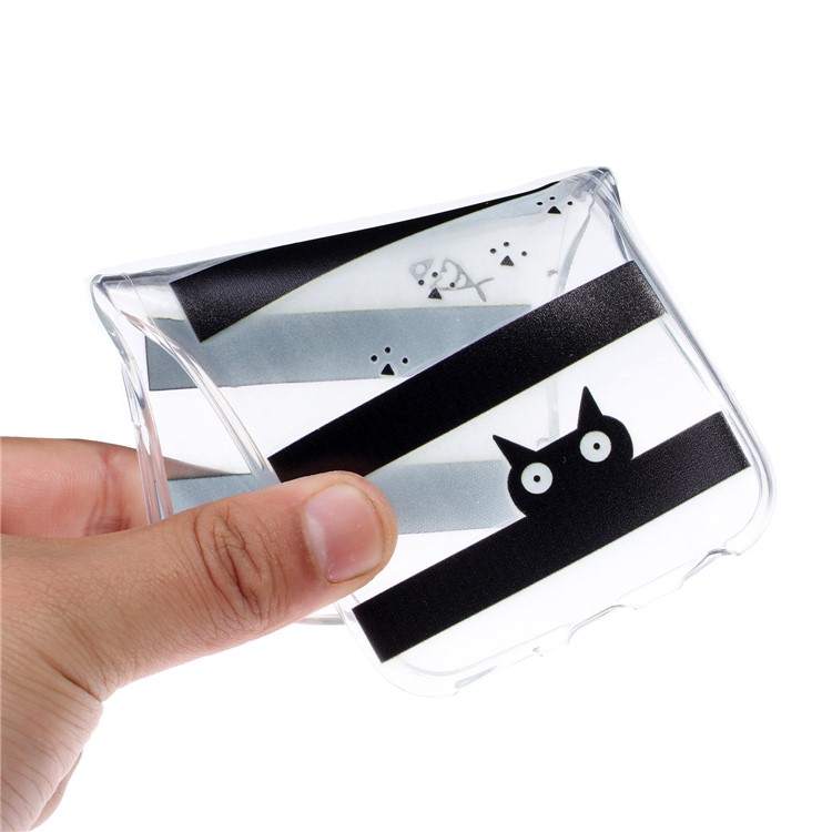 Pattern Printing Soft TPU Mobile Phone Shell for Motorola Moto G7 Power (US Version) - Fish and Cat-2