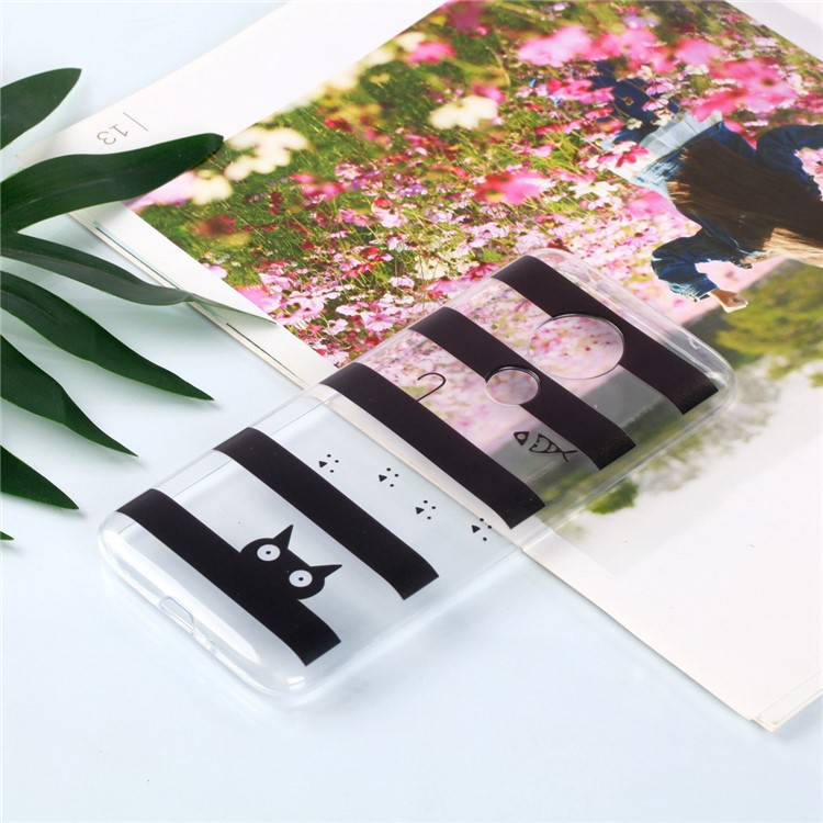 Pattern Printing Soft TPU Mobile Phone Shell for Motorola Moto G7 Power (US Version) - Fish and Cat-4