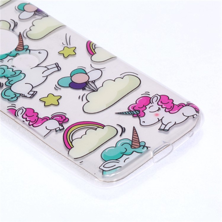 Pattern Printing TPU Case for Motorola Moto G7 Play - Cloud and Unicorn-4