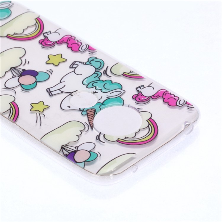 Pattern Printing TPU Case for Motorola Moto G7 Play - Cloud and Unicorn-5