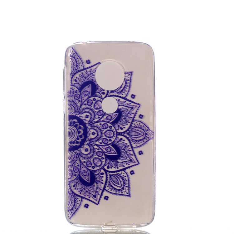 Pattern Printing TPU Case for Motorola Moto G7 Play (US Version) - Purple Flowers-3