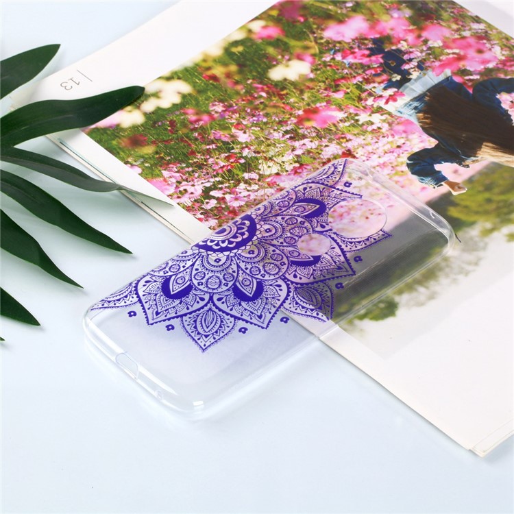 Pattern Printing TPU Case for Motorola Moto G7 Play (US Version) - Purple Flowers-4