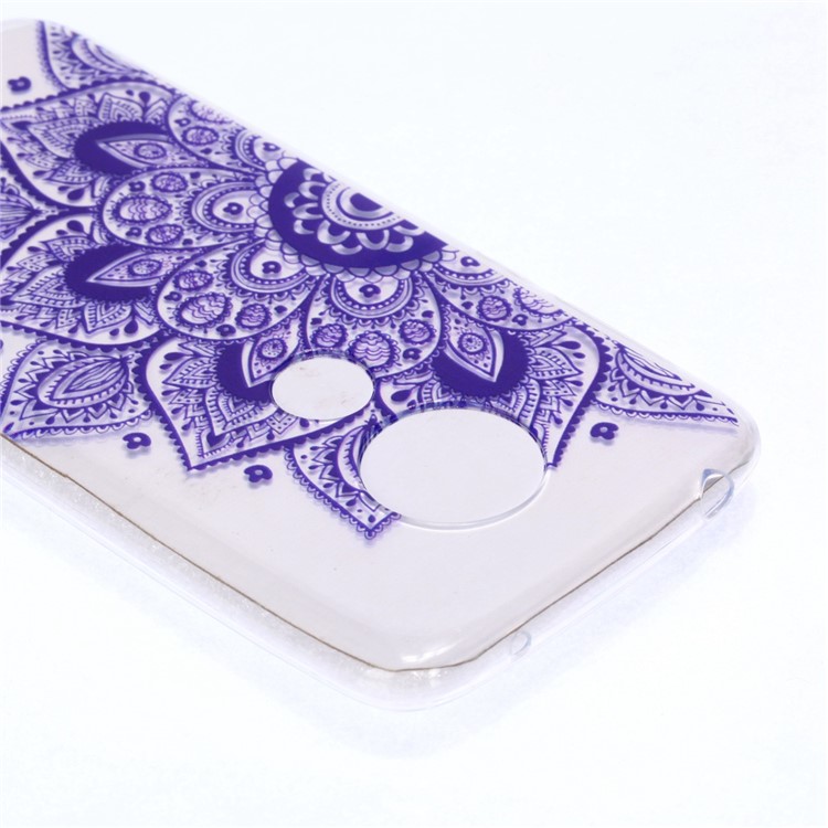 Pattern Printing TPU Case for Motorola Moto G7 Play (US Version) - Purple Flowers-6