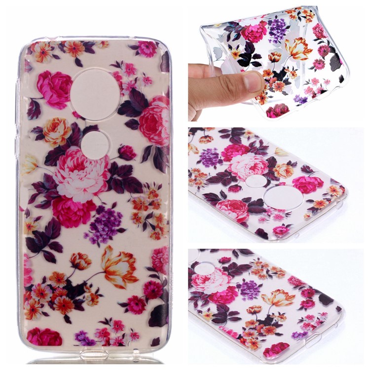 Pattern Printing TPU Case for Motorola Moto G7 Play (US Version) - Vivid Flowers-1