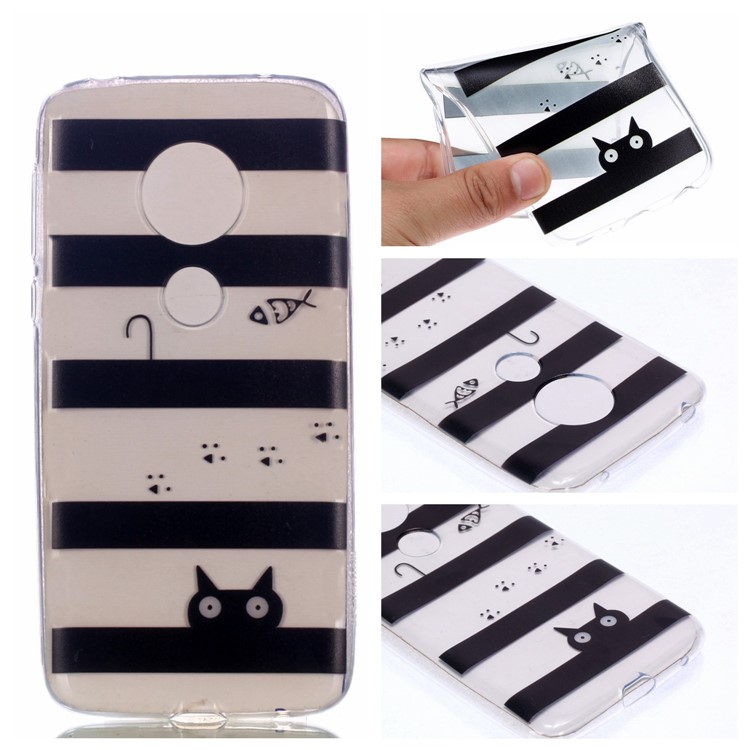 Étui En TPU Pour Motif Moto Motorola G7 Play - Motif De Rayures-1