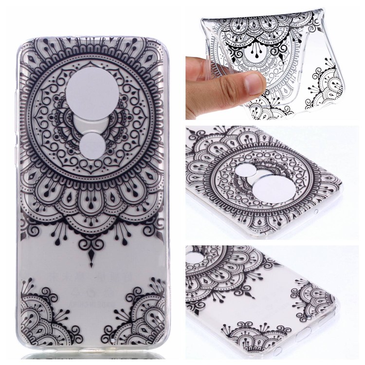 Pattern Printing Soft TPU Protector Cover for Motorola Moto G7/G7 Plus - Lace Flower-1