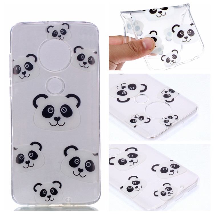 Pattern Printing Soft TPU Protector Cover for Motorola Moto G7/G7 Plus - Panda-1