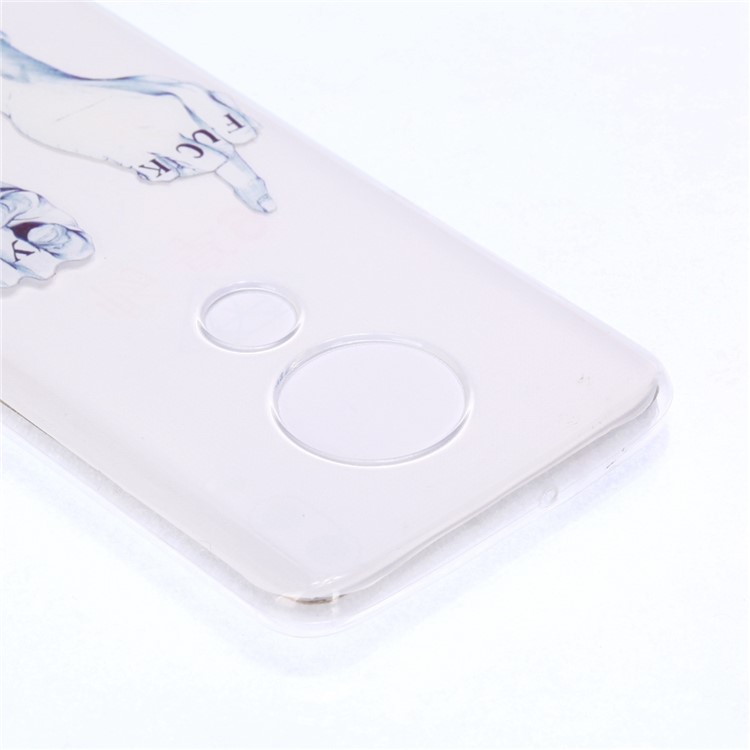 Pattern Printing Soft TPU Protector Cover for Motorola Moto G7/G7 Plus - Fuck You Gesture-2