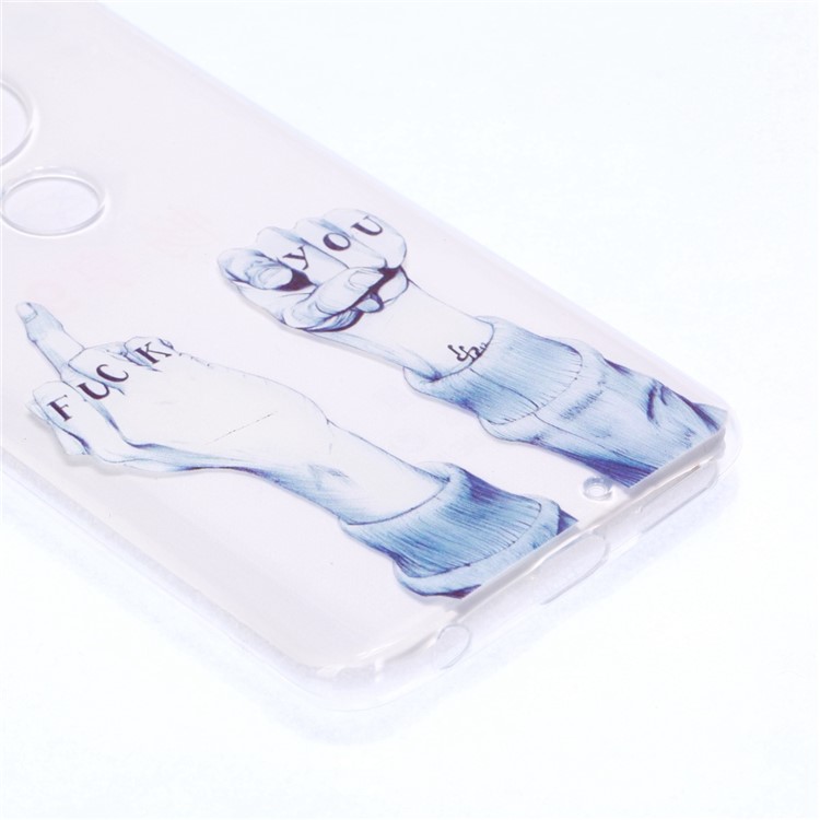 Pattern Printing Soft TPU Protector Cover for Motorola Moto G7/G7 Plus - Fuck You Gesture-3