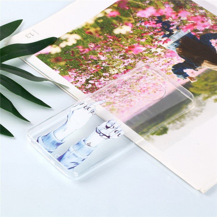 Pattern Printing Soft TPU Protector Cover for Motorola Moto G7/G7 Plus - Fuck You Gesture-4