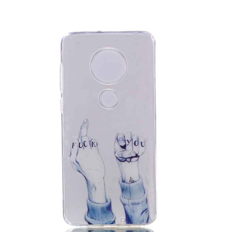 Pattern Printing Soft TPU Protector Cover for Motorola Moto G7/G7 Plus - Fuck You Gesture-5