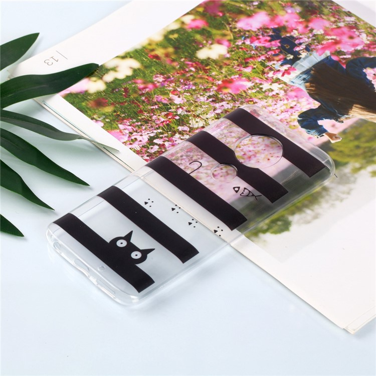 Pattern Printing Soft TPU Protector Cover for Motorola Moto G7/G7 Plus - Fish and Cat-2