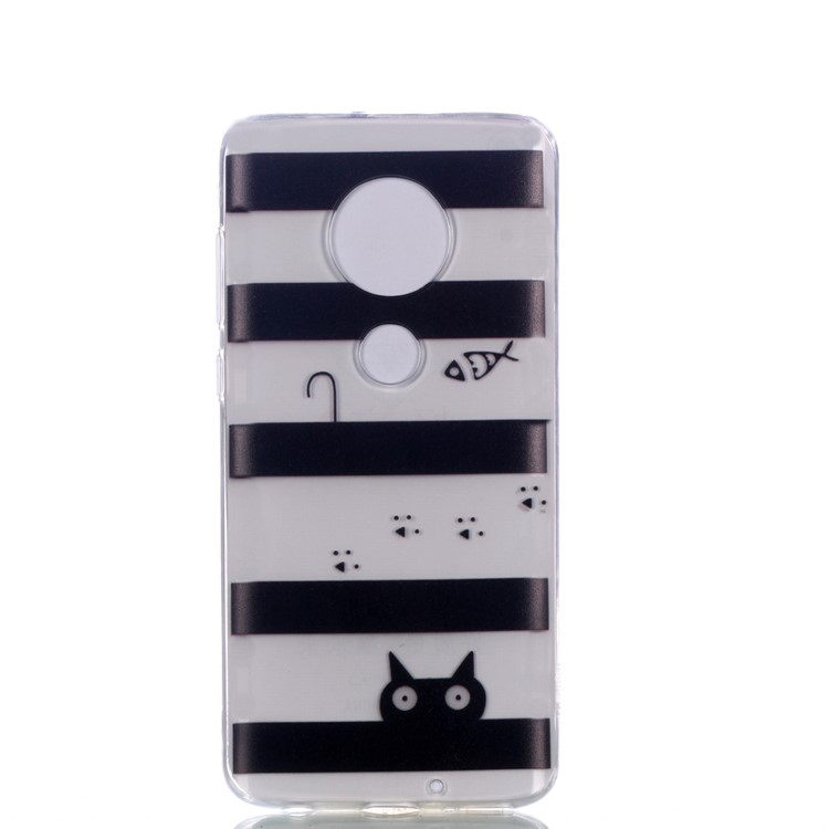 Pattern Printing Soft TPU Protector Cover for Motorola Moto G7/G7 Plus - Fish and Cat-3