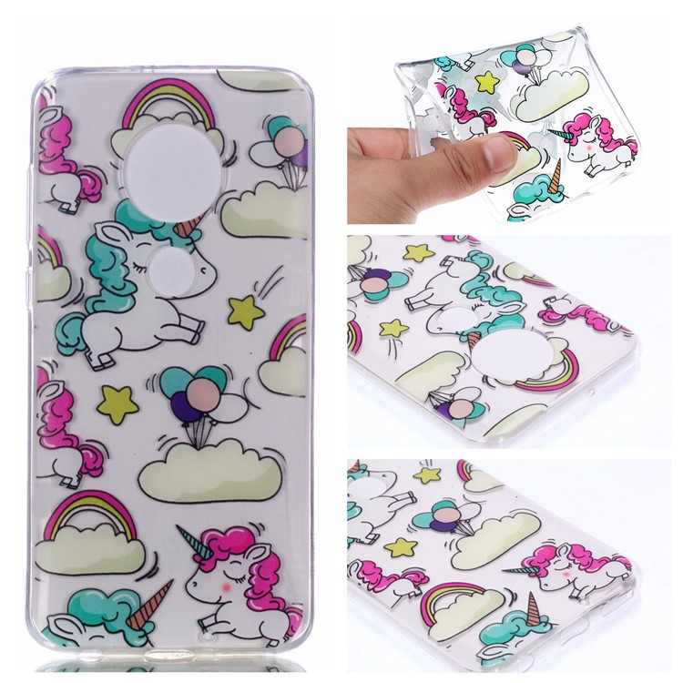 Pattern Printing Soft TPU Protector Cover for Motorola Moto G7/G7 Plus - Unicorn-1