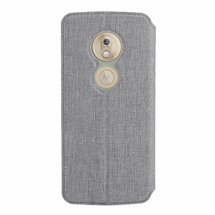 VILI DMX Cross Texture Card Holder Leather Stand Cover for Motorola Moto G7 Play (EU Version) - Grey-3