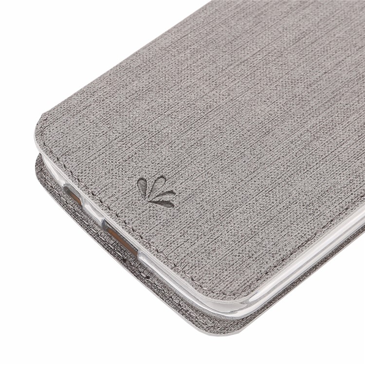 VILI DMX Cross Texture Card Holder Leather Stand Cover for Motorola Moto G7 Play (EU Version) - Grey-6