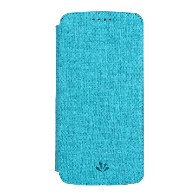 VILI DMX Cross Texture Card Holder Leather Stand Cover for Motorola Moto G7 Play (EU Version) - Blue-2