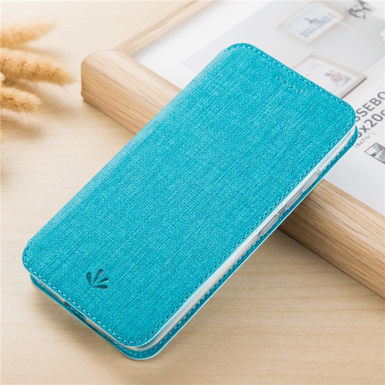 VILI DMX Cross Texture Card Holder Leather Stand Cover for Motorola Moto G7 Play (EU Version) - Blue-5
