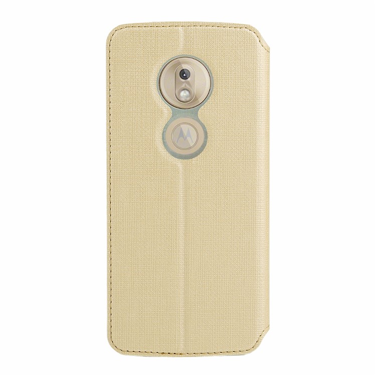 VILI DMX Cross Texture Card Holder Leather Stand Cover for Motorola Moto G7 Play (EU Version) - Gold-3
