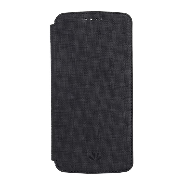 VILI DMX Cross Texture Card Holder Leather Stand Cover for Motorola Moto G7 Play (EU Version) - Black-2