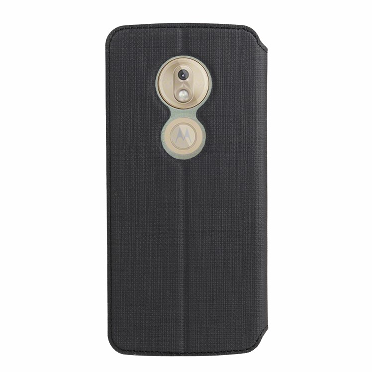 VILI DMX Cross Texture Card Holder Leather Stand Cover for Motorola Moto G7 Play (EU Version) - Black-3