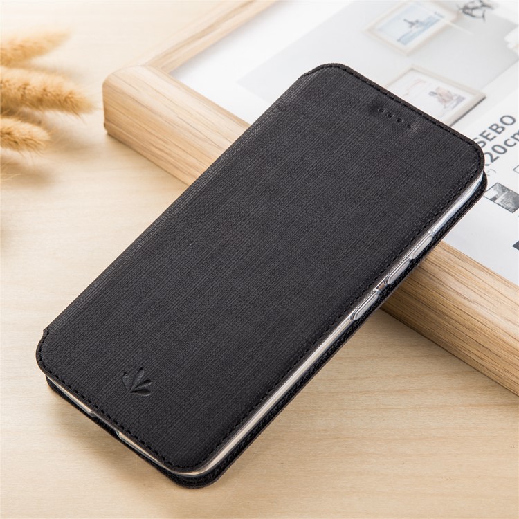VILI DMX Cross Texture Card Holder Leather Stand Cover for Motorola Moto G7 Play (EU Version) - Black-5