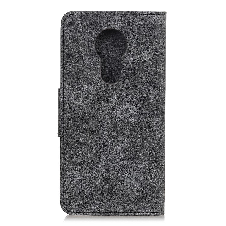 Retro Split Leather Wallet Stand Case for Motorola Moto G7 Power (EU Version) - Grey-11