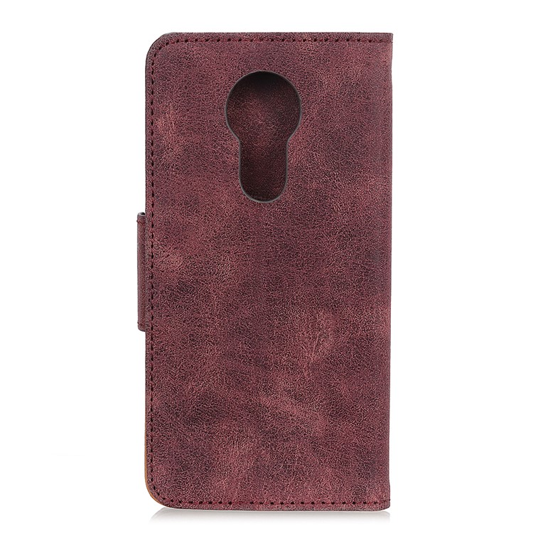Retro Split Leather Wallet Stand Case for Motorola Moto G7 Power (EU Version) - Red-10