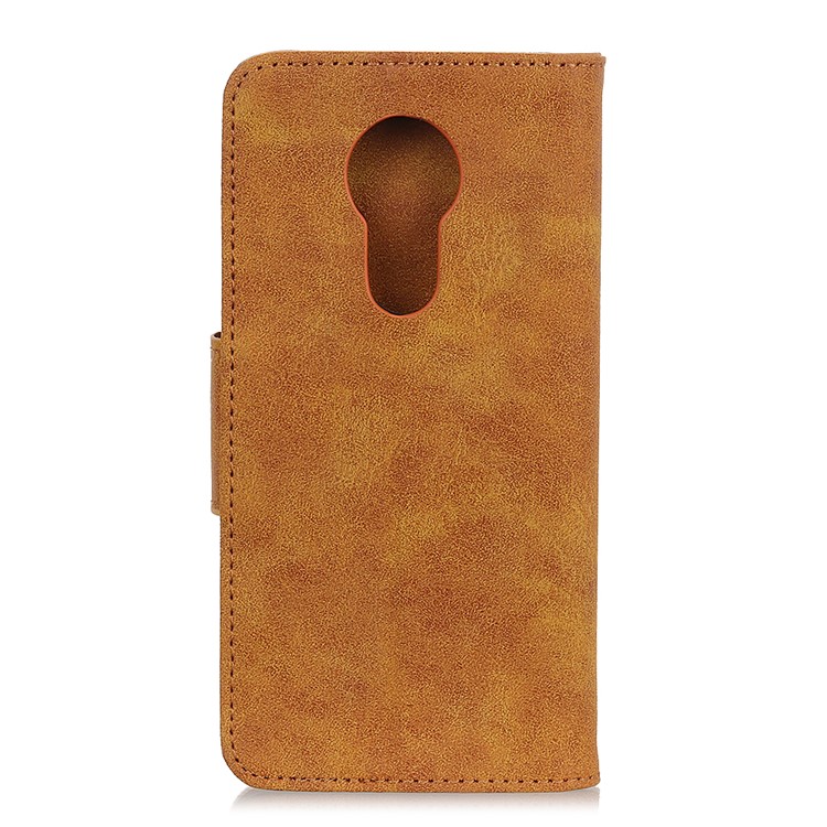 Retro Split Leather Wallet Stand Case for Motorola Moto G7 Power (EU Version) - Brown-11