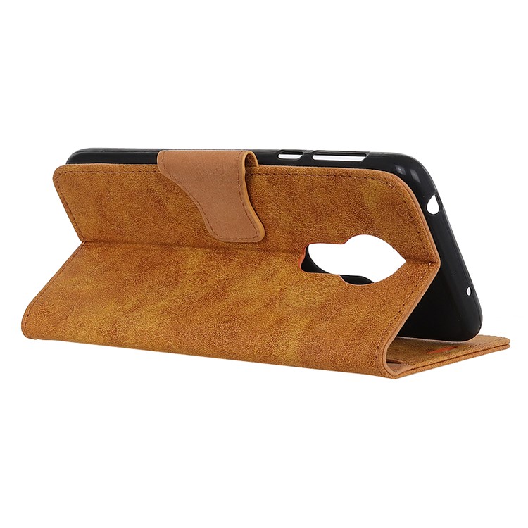 Retro Split Leather Wallet Stand Case for Motorola Moto G7 Power (EU Version) - Brown-12