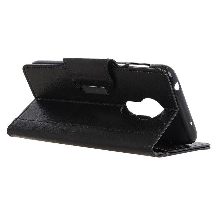 Protective PU Leather Wallet Stand Case for Motorola Moto G7 Power (EU Version) - Black-11