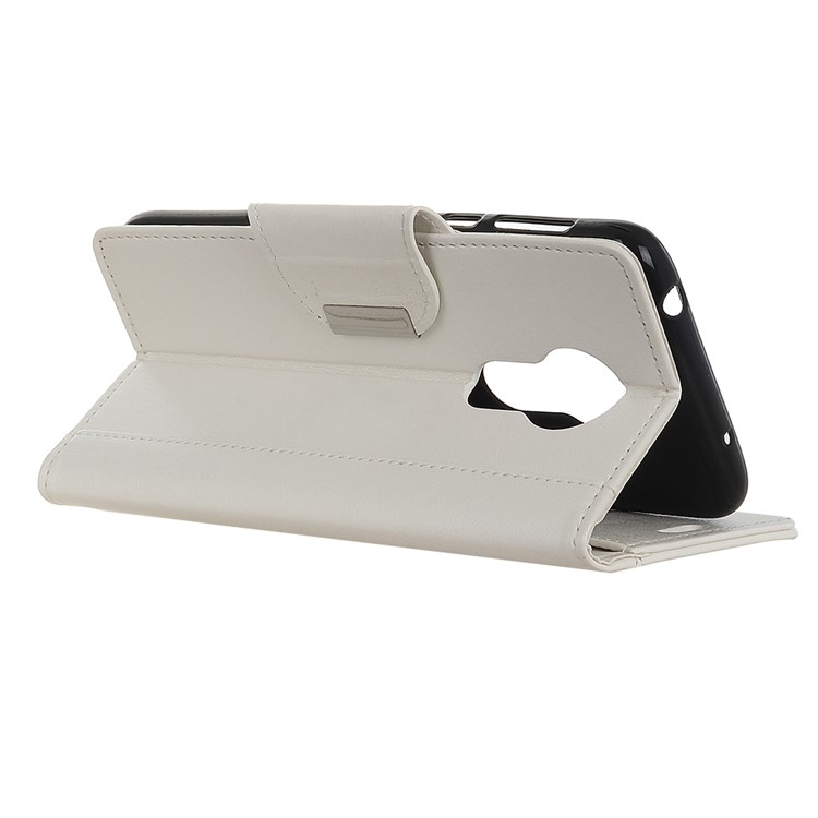 Protective PU Leather Wallet Stand Case for Motorola Moto G7 Power (EU Version) - White-11