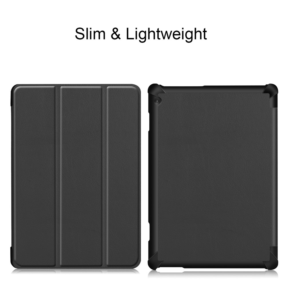 Tri-fold Stand Leather Case for Lenovo Tab M10 TB-X605F - Black-4