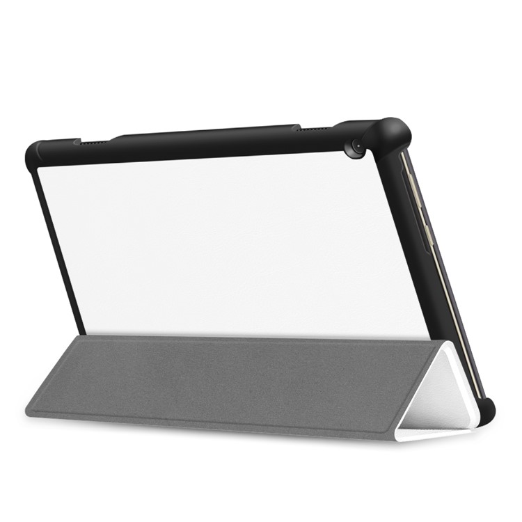 Tri-fold Stand Leather Case for Lenovo Tab M10 TB-X605F TB-X505F - White-7