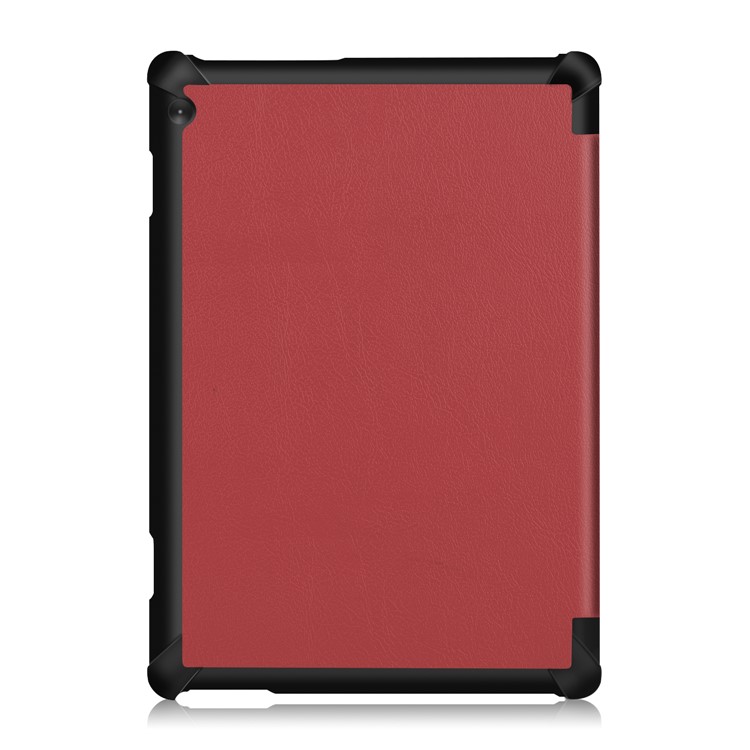 Tri-fold Stand Leather Case for Lenovo Tab M10 TB-X605F - Wine Red-3